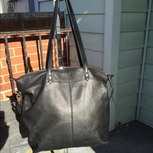 Covet Black Pebbled Leather Tote